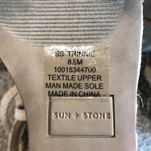 Like new Sun + Stone Trinnie strappy tall espadrille wedge sandal 8.5 - Picture 9 of 9
